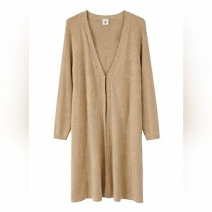 Cabi Tan Long Open Front Knit Cardigan Medium